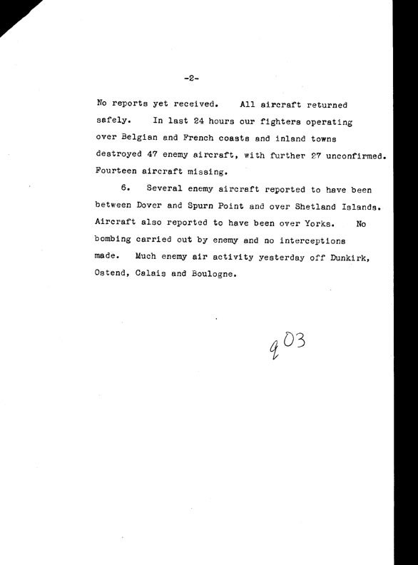 [a306q03.jpg] - Telegram despatched from London on the afternoon of May 28th 1940 - Page 2