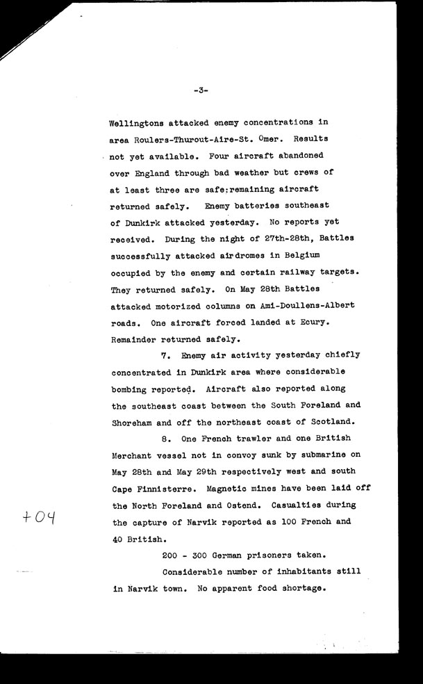 [a306t04.jpg] - Telegram despatched from London on the evening of May 30th 1940 - Page 3