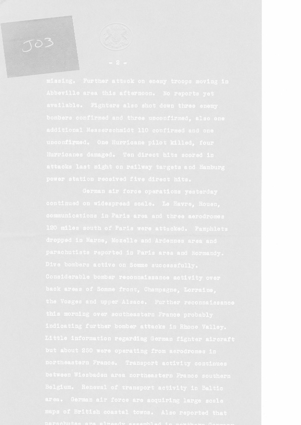 [a307j03.jpg] - Telegram on Military situation 6/7/1940 - Page 2