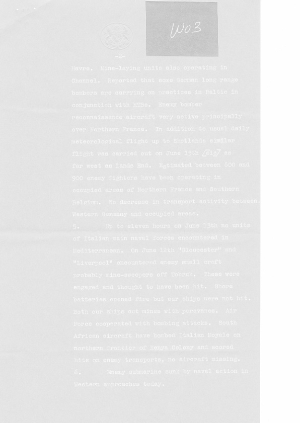 [a307w03.jpg] - Telegram on military situation 6/14/1940 - Page 2