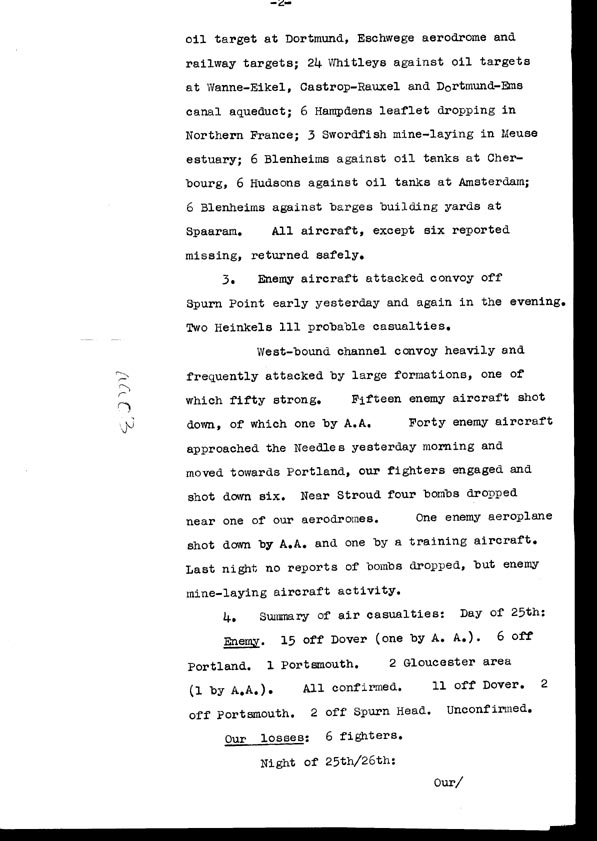 [a308aa03.jpg] - Cont-Telegram dispatched from London re. military situation  7/27/40
