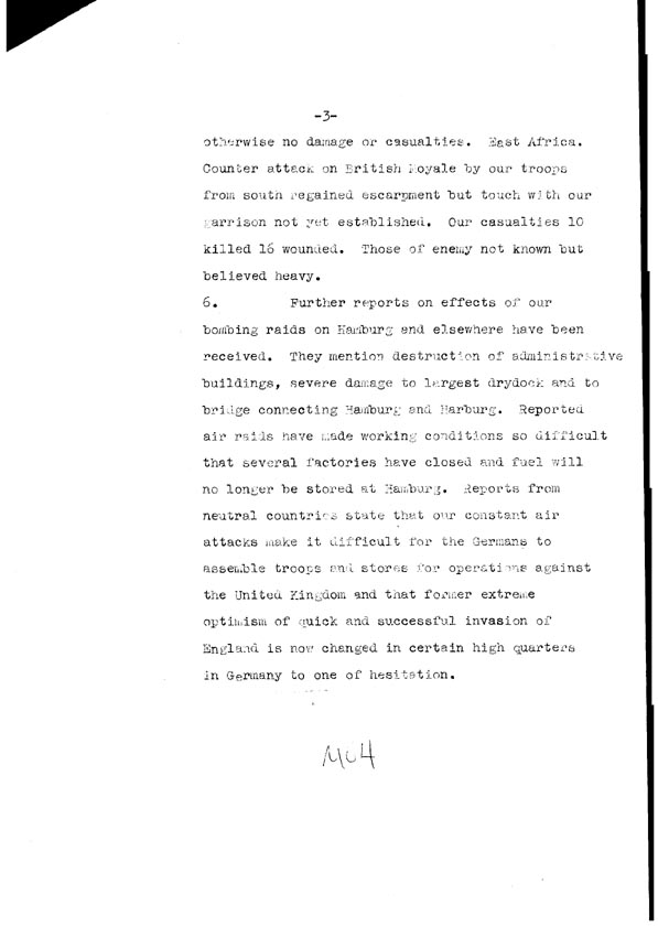 [a308m04.jpg] - Cont-Telegram dispatched from LOndon re. military situation  7/12/40