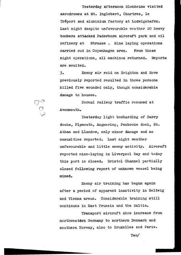 [a308q03.jpg] - Cont-Telegram dispatched from London re. military situation  7/16/40