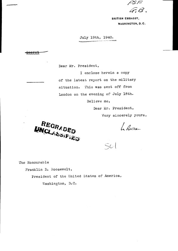 [a308s01.jpg] - Cover Letter Lothian-->FDR  7/19/40