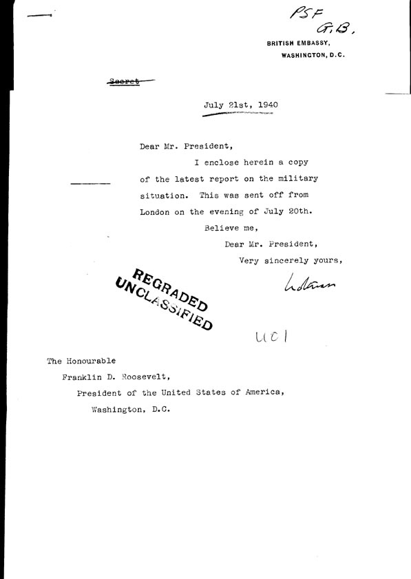 [a308u01.jpg] - Cover Letter Lothian-->FDR  7/21/40