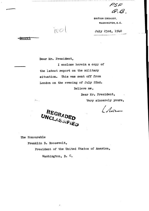 [a308w01.jpg] - Cover Letter Lothian-->FDR  7/23/40