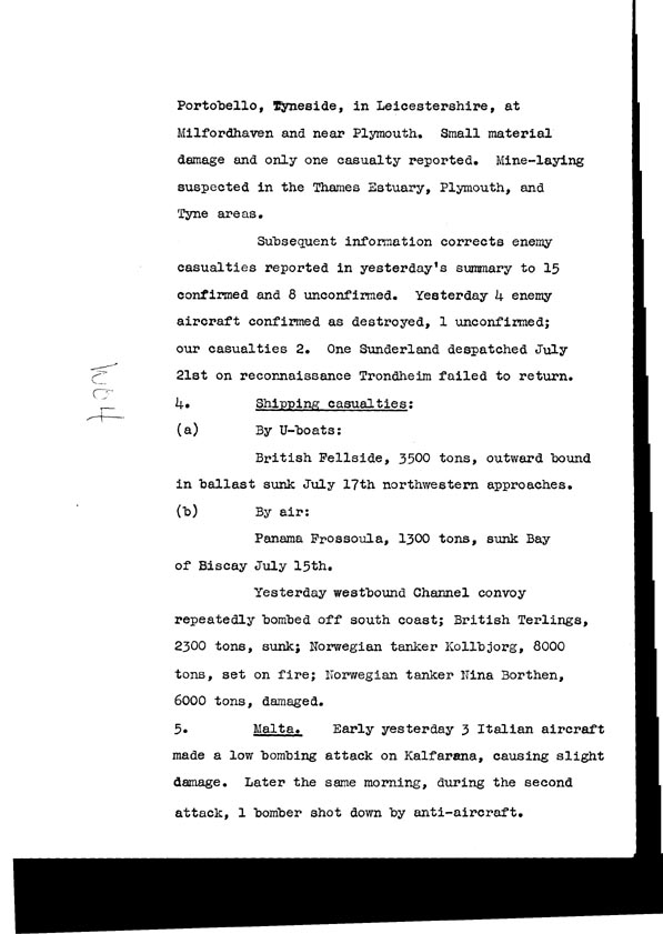 [a308w04.jpg] - Cont-Telegram dispatched from London re. military situation  7/22/40
