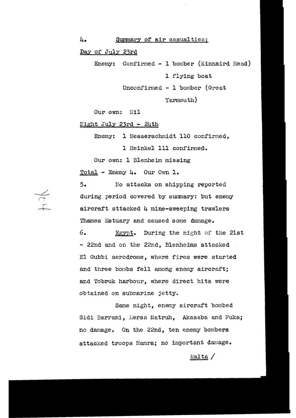 [a308y04.jpg] - Cont-Telegram dispatched from London re. military situation  7/24/40