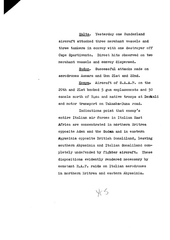 [a308y05.jpg] - Cont-Telegram dispatched from London re. military situation  7/24/40