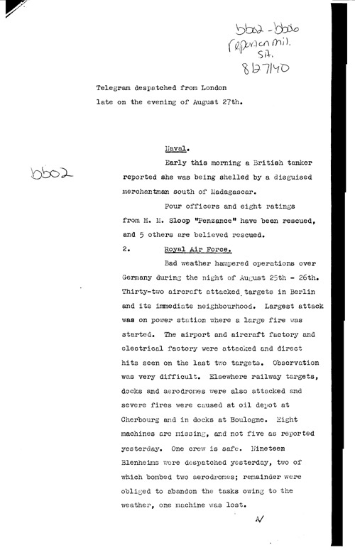 [a309bb02.jpg] - Report on military situation 8/27/40