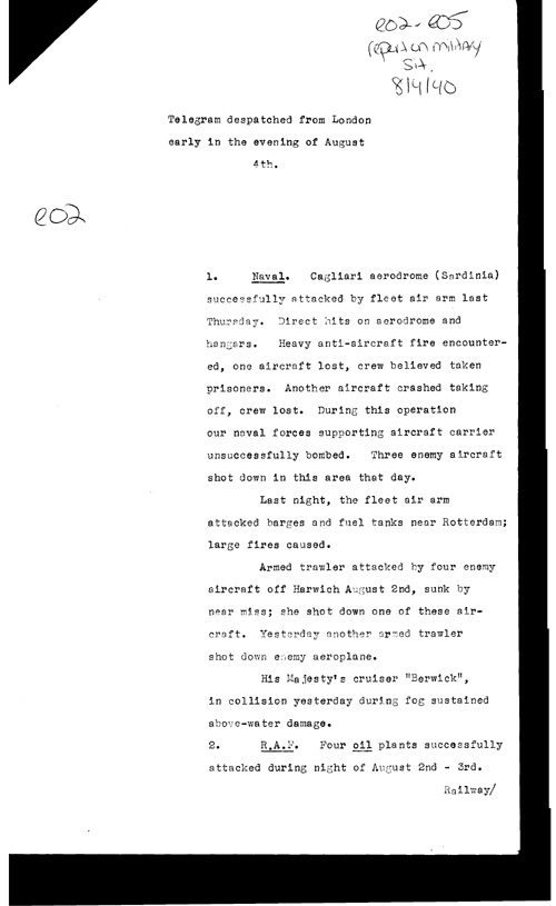 [a309e02.jpg] - Report on military situation 8/4/40