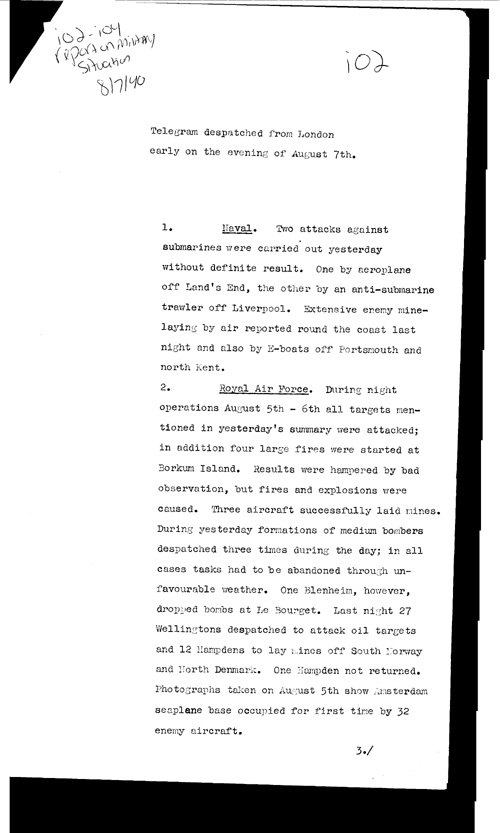 [a309i02.jpg] - Report on military situation 8/7/40