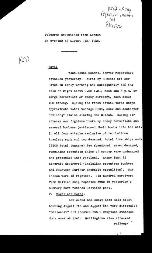 [a309k02.jpg] - Report on military situation 8/9/40