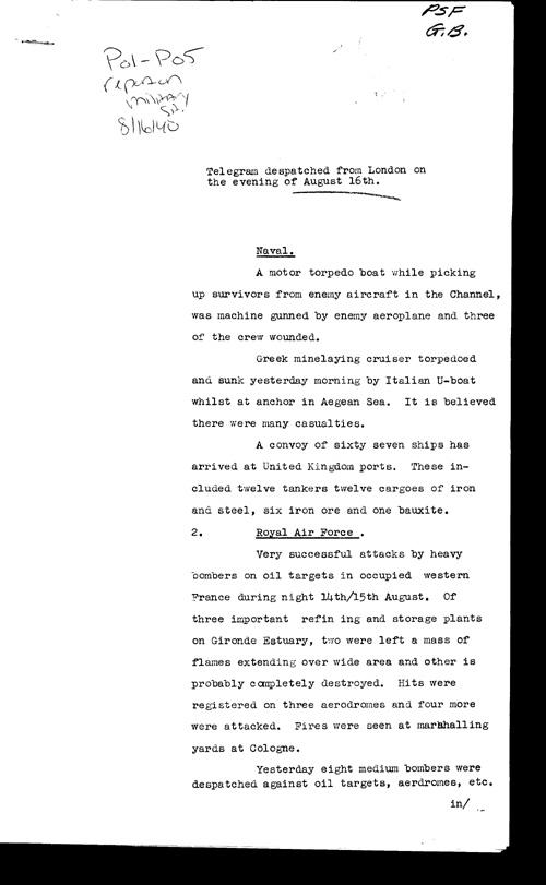 [a309p01.jpg] - report on military situation 8/16/40
