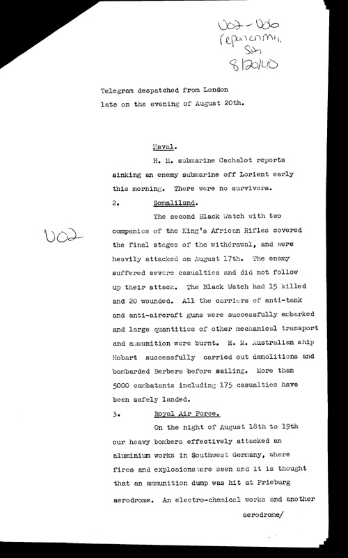 [a309u02.jpg] - Report on military situation 8/20/40
