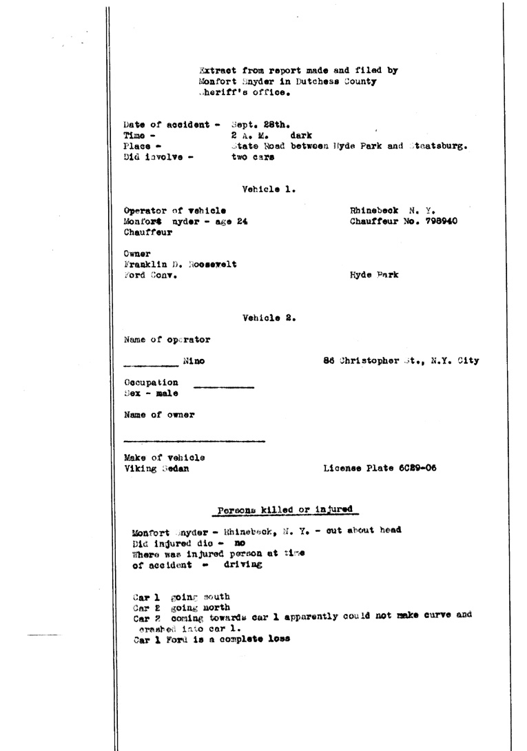 [a905ak03.jpg] - Report & statement by Mr. Mack of car accident between Rengeneschi & Roosevelts