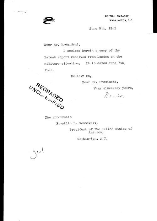 [a321g01.jpg] - Cover letter; Halifax-->FDR 6/9/41