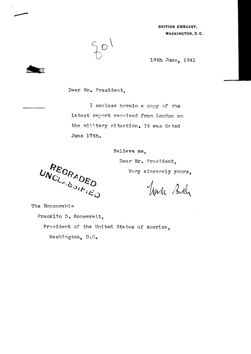 [a321q01.jpg] - Cover letter; Butler-->FDR 6/19/41