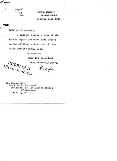 [a324q01.jpg] - Cover letter; Halifax-->FDR 10/21/41