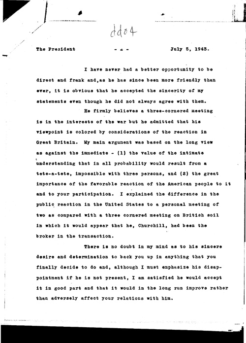 [a330dd04.jpg] - Memo; FDR-->Hopkins 7/14/43