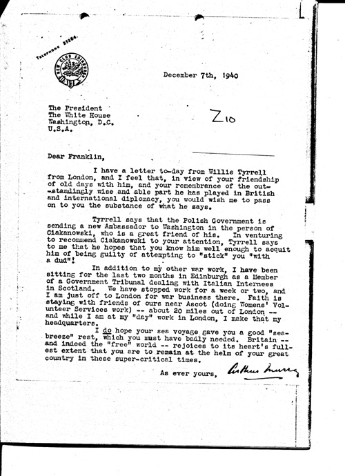 [a349z10.jpg] - Arthur --> Franklin Dec 7th 1940