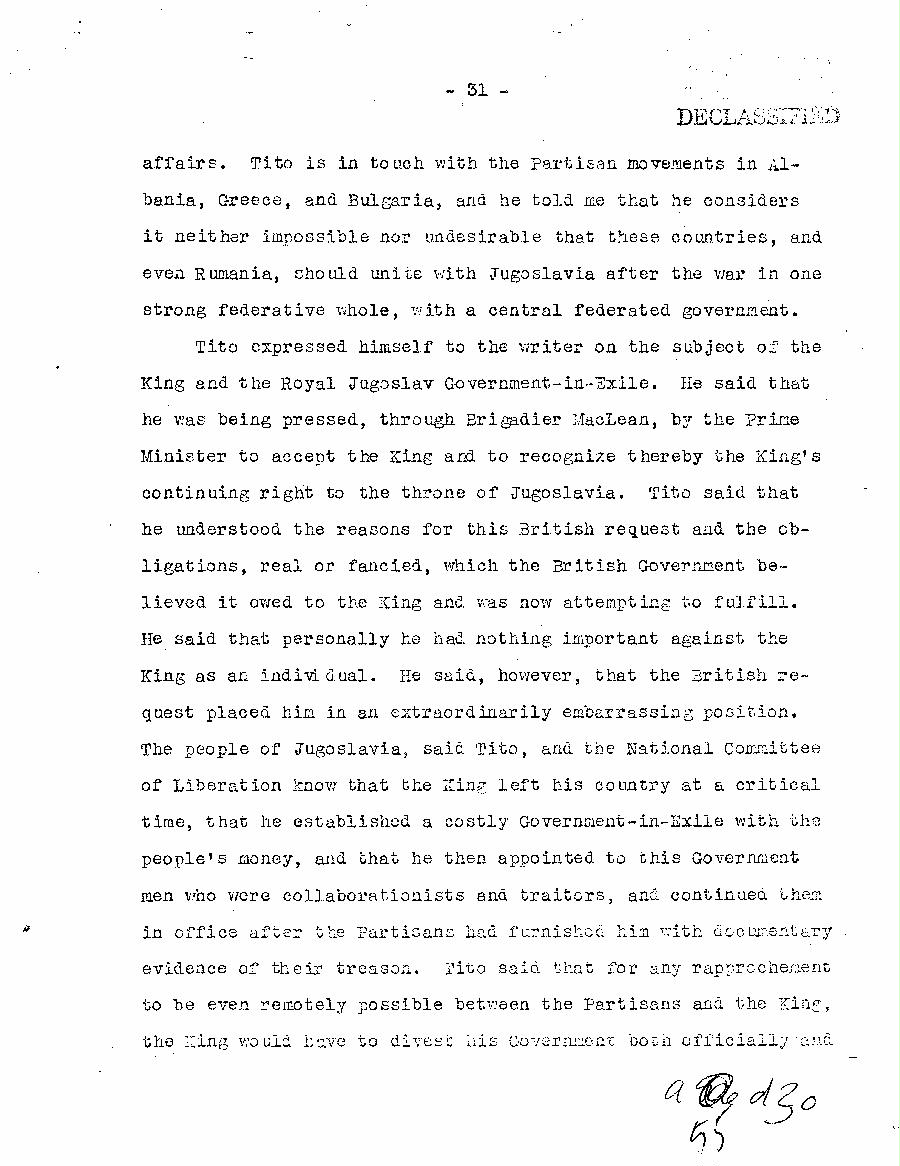 [a55d30.jpg] - Report of Major Weil on this Experience with the Partisans in Jugoslavia