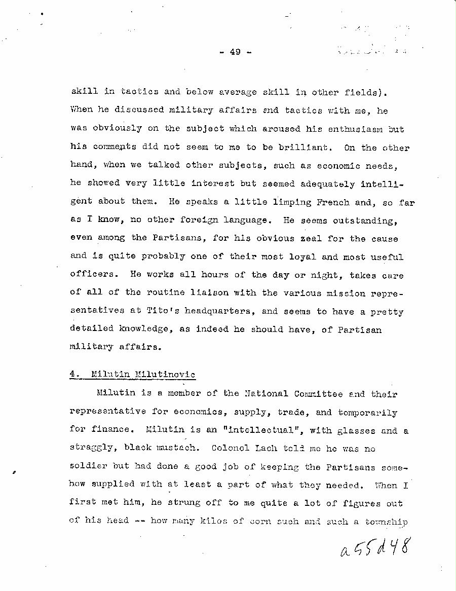 [a55d48.jpg] - Report of Major Weil on this Experience with the Partisans in Jugoslavia