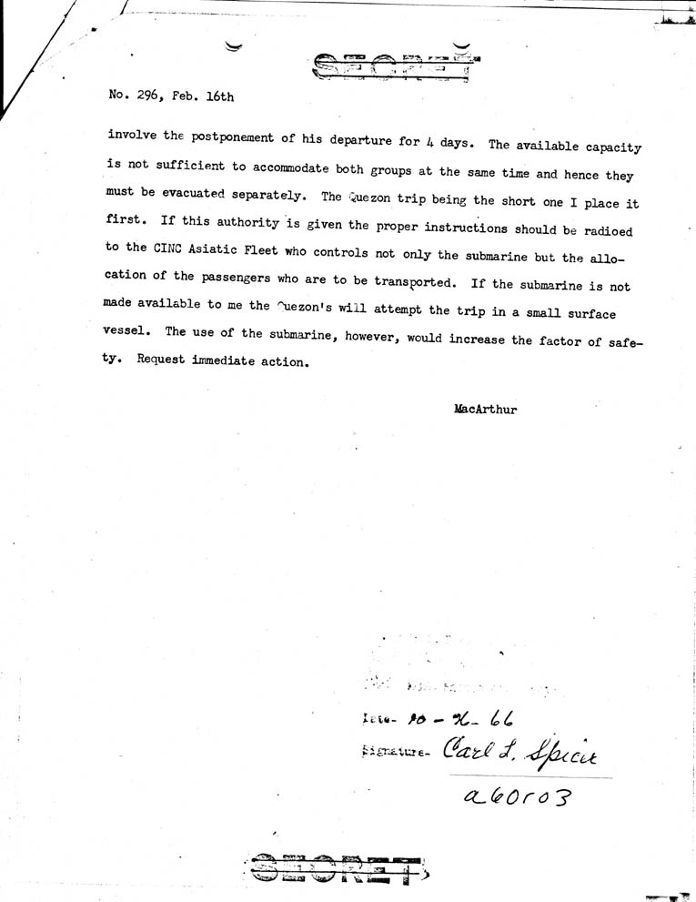 [a60r03.jpg] - Marshall to Adjutant General 2/16/42