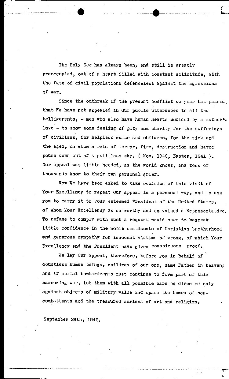 [a466n01.jpg] - letter to holy see 9/26/42