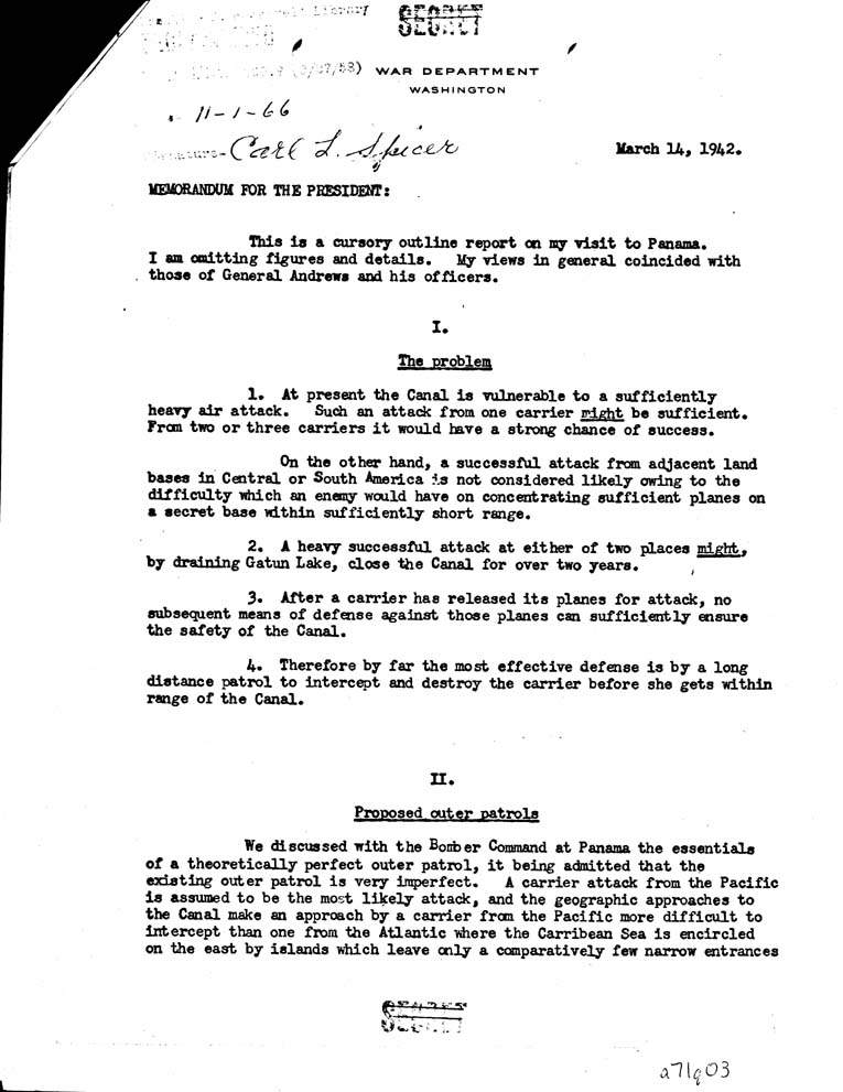 [a71q03.jpg] - Memo to FDR from Stimson 3/14/42