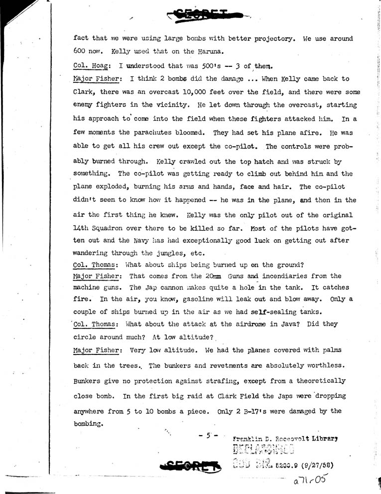 [a71r05.jpg] - Talk Given By Major william P. Fisher (AC) before G-4 Officiers, wdgds. 3/20/42