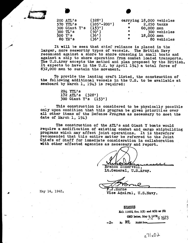 [a71x02.jpg] - Memo to President from Somervell and Horne 5/14/42