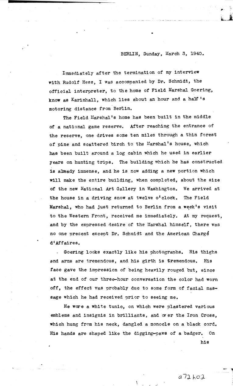 [a72h02.jpg] - A LETTER DATED SUNDAY,MARCH 3, 1940 FROM BERLIN PAGE- 2