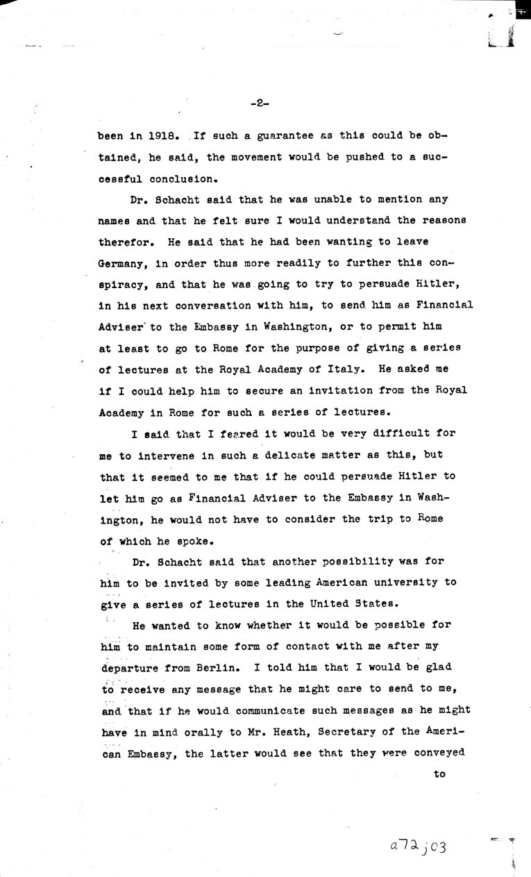 [a72j03.jpg] - A LETTER DATED SUNDAY,MARCH 3, 1940 FROM BERLIN  starting withI hd an interview with Dr.schacht at privatePAGE- 3