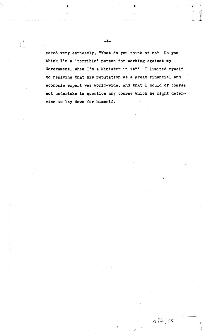 [a72j05.jpg] - A LETTER DATED SUNDAY,MARCH 3, 1940 FROM BERLIN  starting withI hd an interview with Dr.schacht at privatePAGE- 5