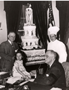 Photo of Franklin Roosevelt and birthday cake