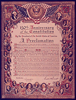 Image of FDR's
Proclmation on the 150 anniversary of the signing of the Constitution.
Click to View Text.