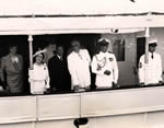 Photo
of the Royal couple and the Roosevelts on the presidential yacht.