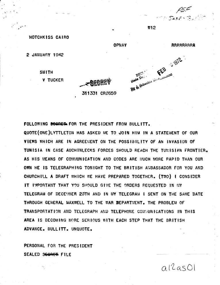 [a12as01.jpg] - FDR to Bullitt 1/2/42