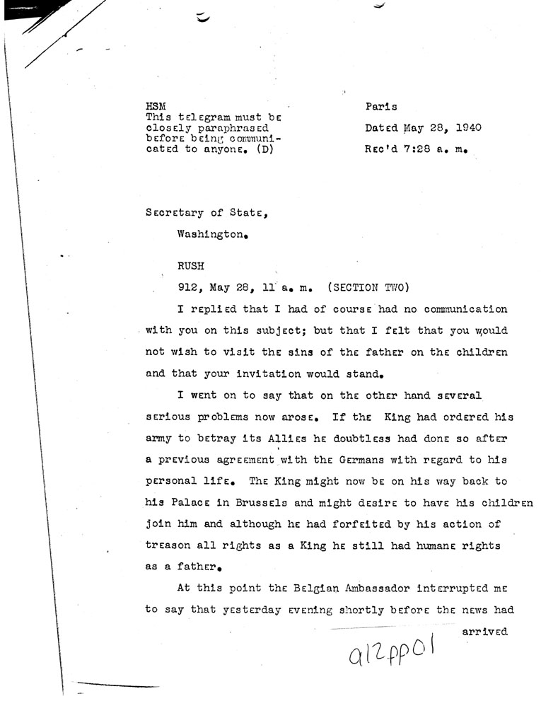 [a12pp01.jpg] - FDR to Bullitt 5/28/40