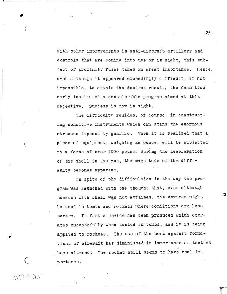 [a13f25.jpg] - Report of the National Defense Research Committee-6/27/40-6/28/42