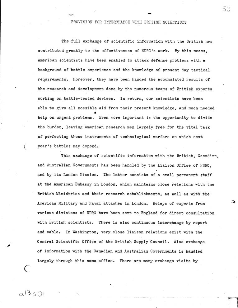 [a13s01.jpg] - Provision for Interchange With British Scientists