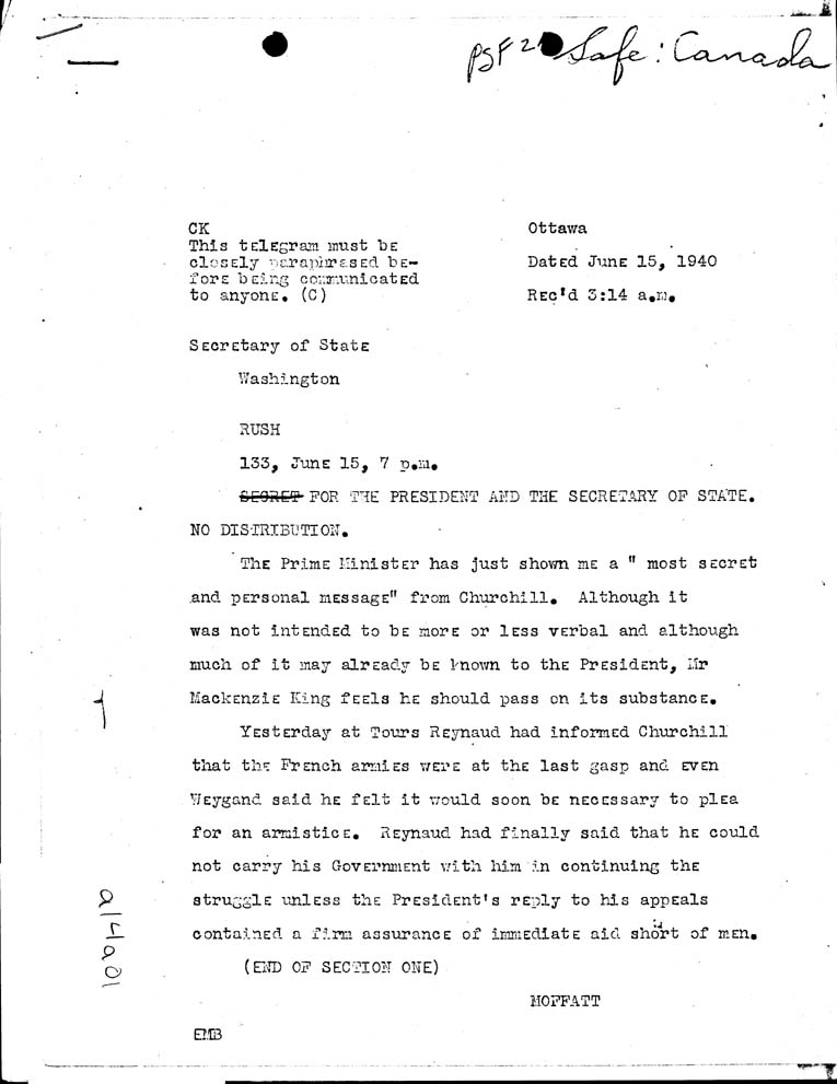 [a14a01.jpg] - Moffat to FDR 6/15/40