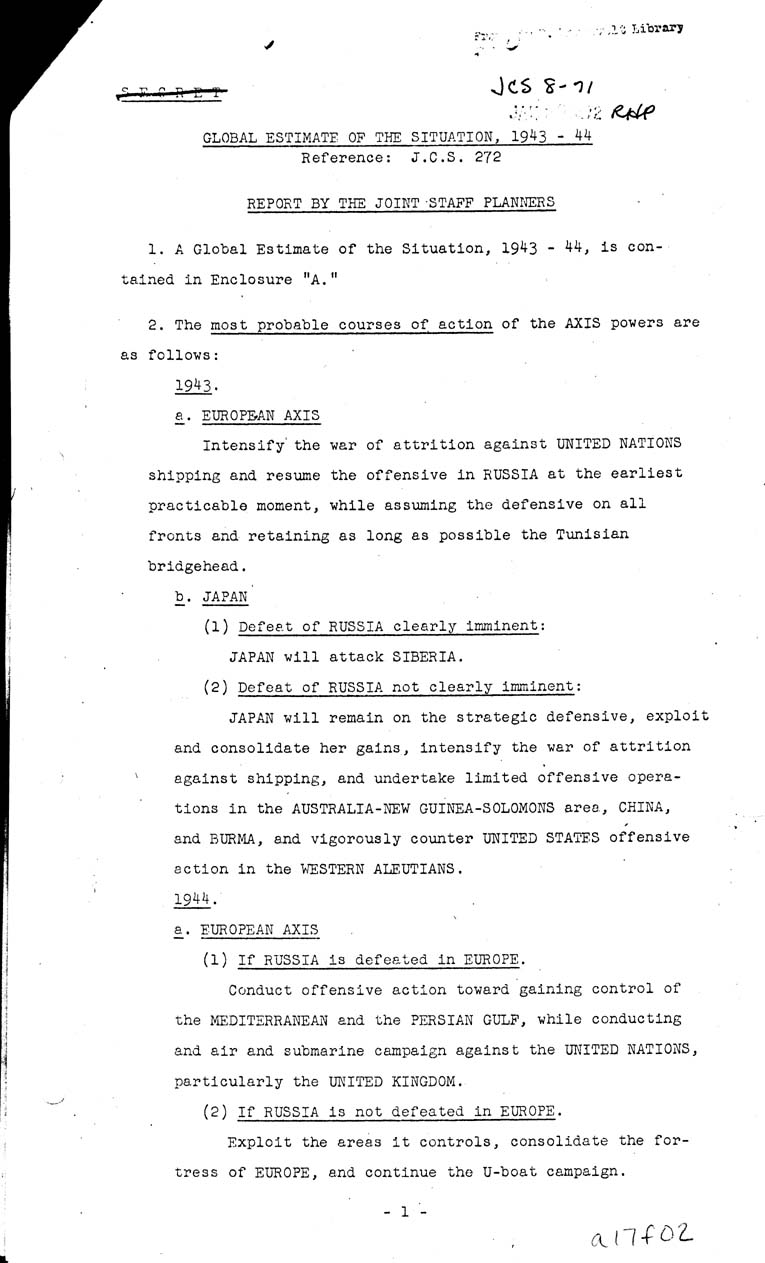 [a17f02.jpg] - Global Estimate of the Situation 1943-44