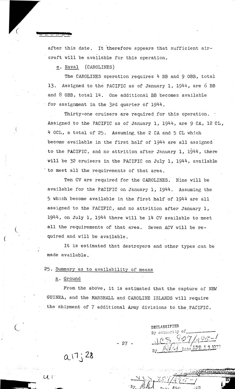 [a17j28.jpg] - Operations in the Pacific and Far East 1943-44 5/12/43