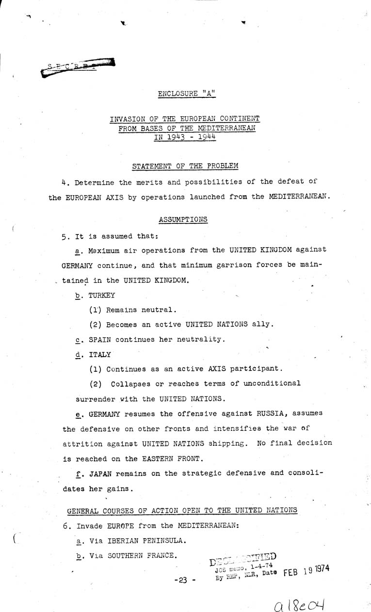 [a18e04.jpg] - Joint Chiefs of Staff, Invasion of the European Continent from the United Kingdom in 1943-1944 (J.C.S. 288/1) May 8, 1943