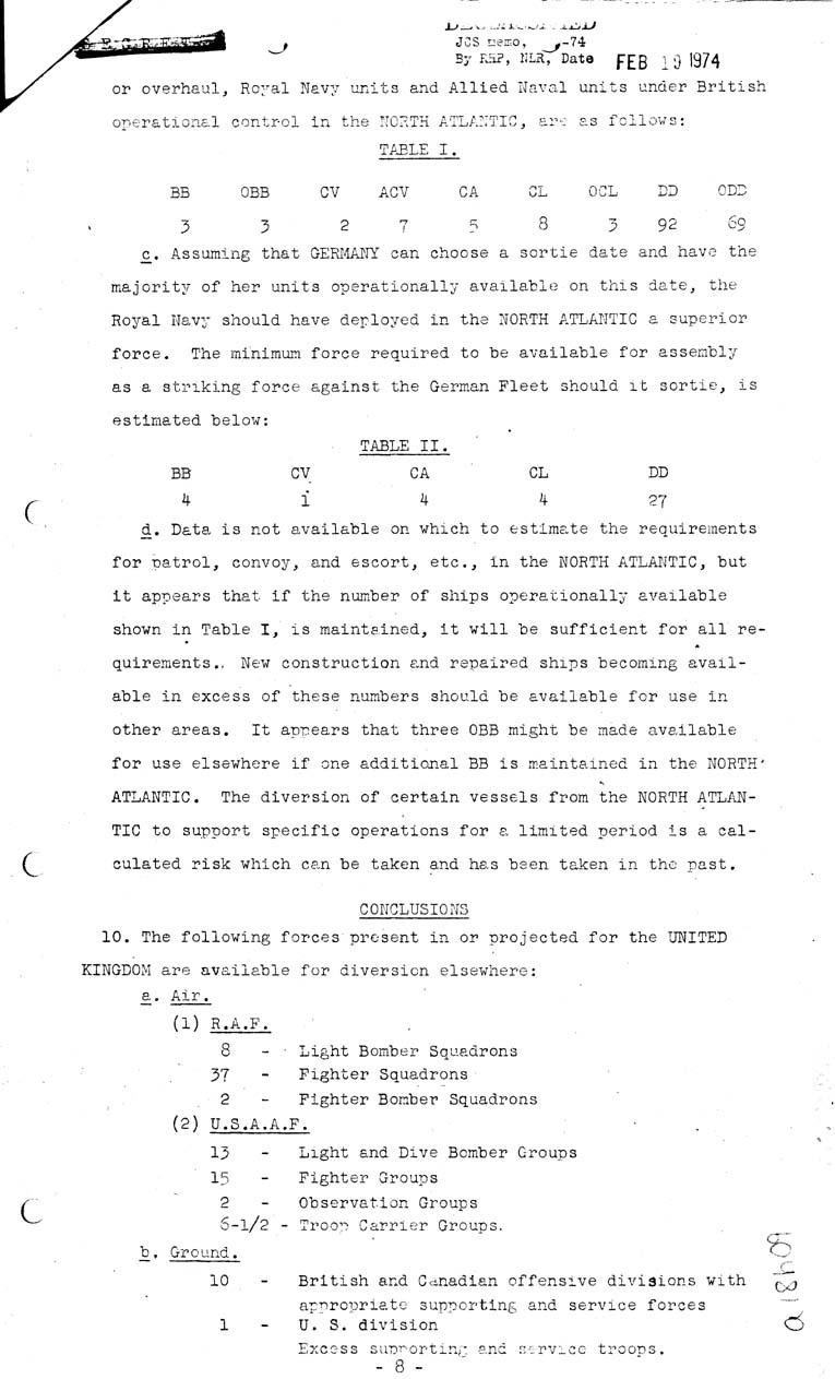 [a18h09.jpg] - Joint Chiefs of Staff, Size of Forces in the United Kingdom if Main Effort is the Mediterrean, May 15, 1943 (J.C.S. 1943)