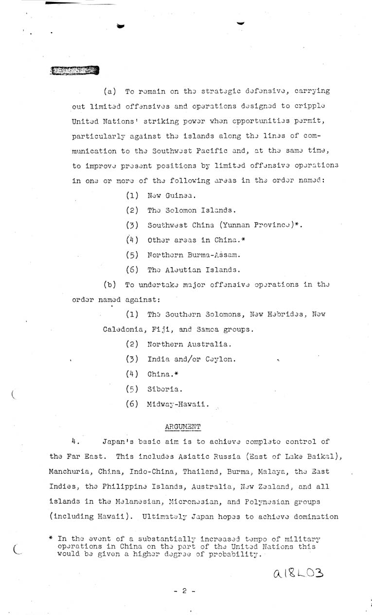 [a18l03.jpg] - Joint Intelligence Committee, Japanese Strategy, 1943-March 5, 1943 (J.I.C 80/1)