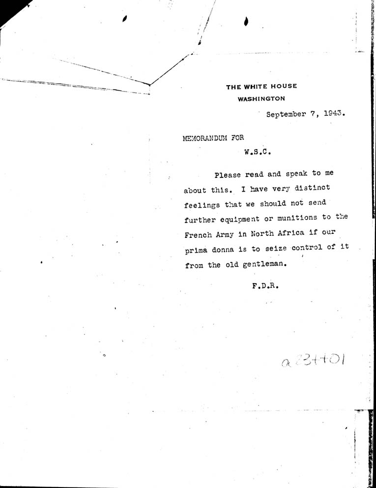 [a23tt01.jpg] - FDR-->W.S.C. (memo)-9/7/43