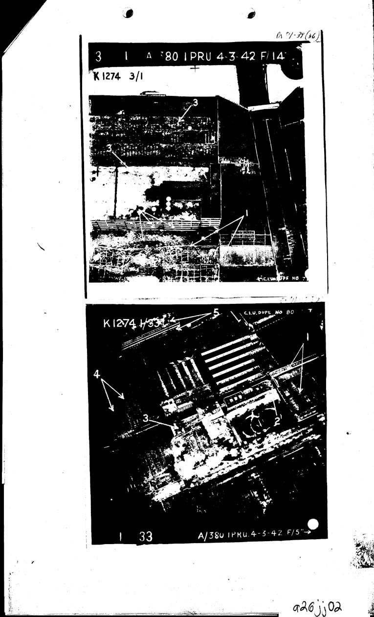 [a26jj02.jpg] - MAP SHOWING C.I.U. PLOT WITH NEG NO A.380.IPRU.4.3.42.F/5  NUMBERED K1274 PAGE - 2